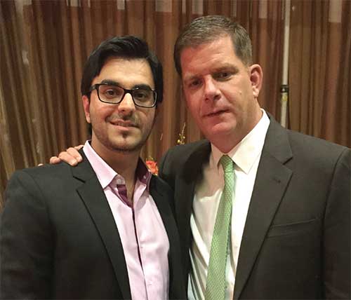 Boston Mayor Martin Walsh and ThinkLite COO-CFO Danny Wadhwani